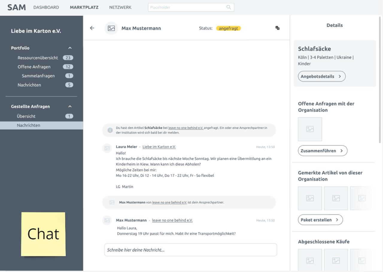 Wireframe Chat Screen