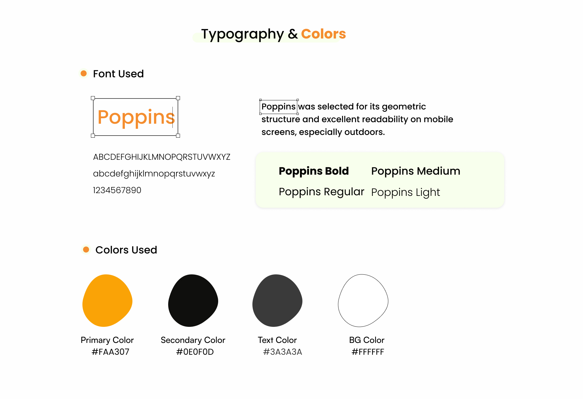 KUBIK style guide — Poppins typography and color palette